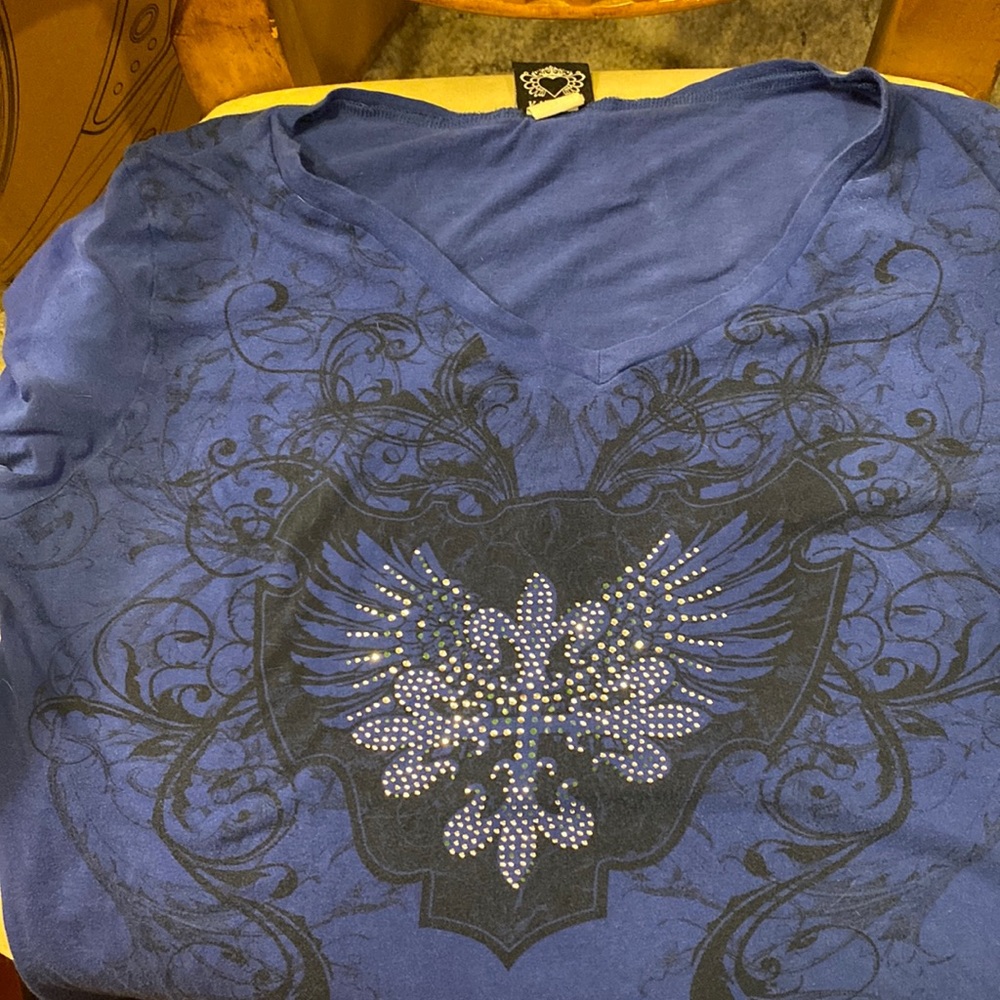 Blue rhinestone shirt